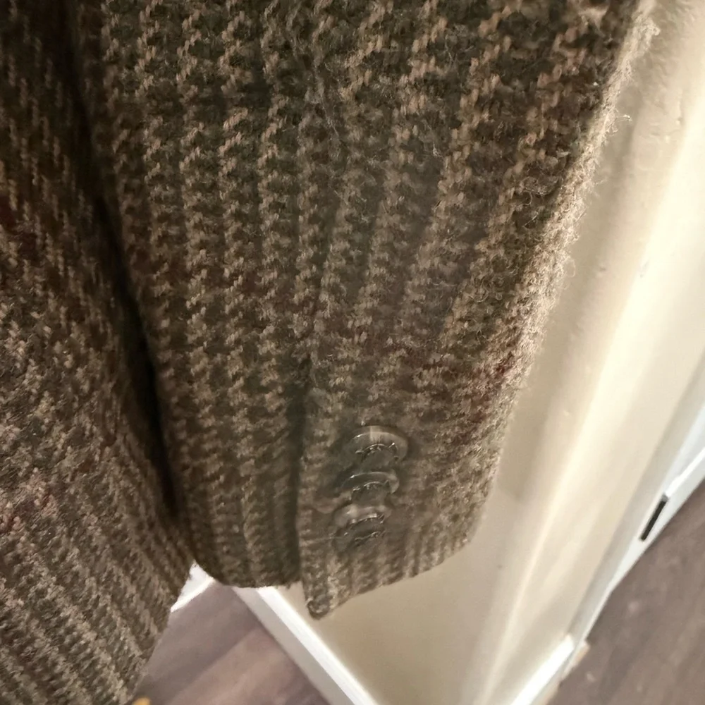 Ralph Lauren virgin wool herringbone Brown Plaid Tailored Blazer - Picture 8 of 8